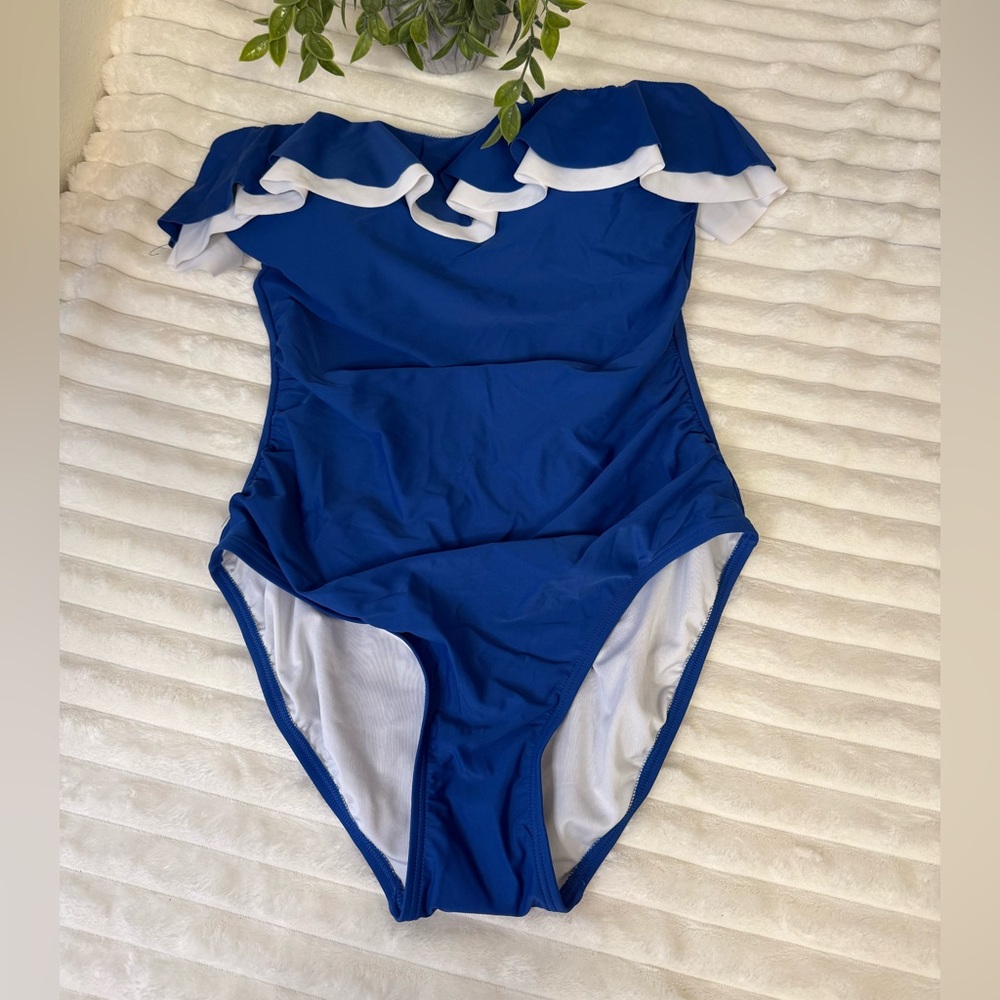 Tommy Hilfiger one piece ruffle swimsuit size 14